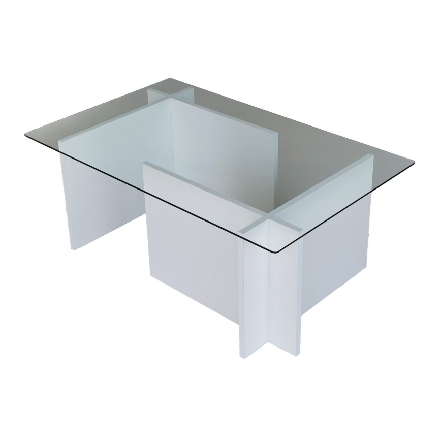Soffbord ESCAPE 40x105 cm vit/genomskinlig