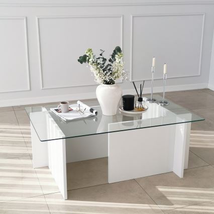Soffbord ESCAPE 40x105 cm vit/genomskinlig