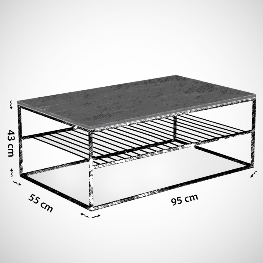 Soffbord ETNA 43x95 cm svart