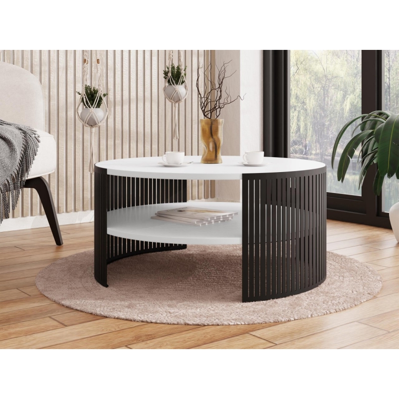 Soffbord FIKOLI 40x75 cm svart/vit