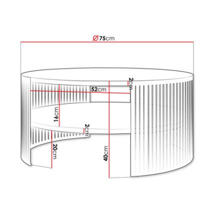 Soffbord FIKOLI 40x75 cm svart/vit