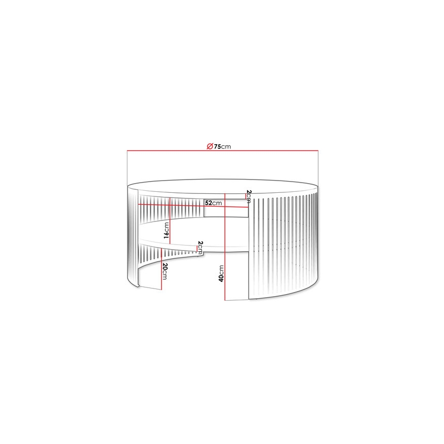 Soffbord FIKOLI 40x75 cm svart/vit