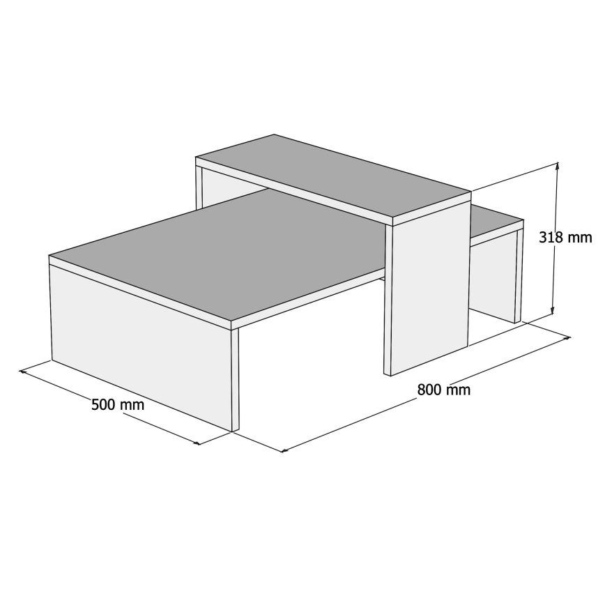 Soffbord GLOW 31,8x80 cm beige/antracit
