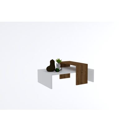 Soffbord GLOW 32x80 cm vit/brun