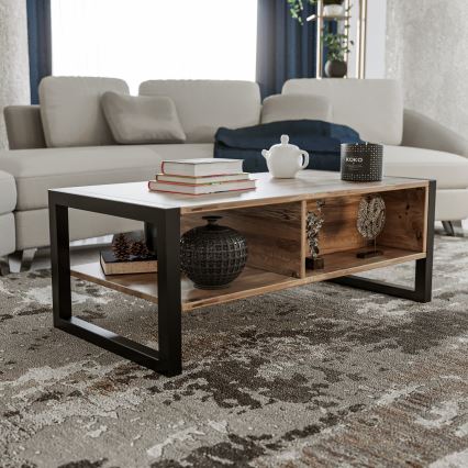 Soffbord HALDIZEN 55x105 cm svart/brun