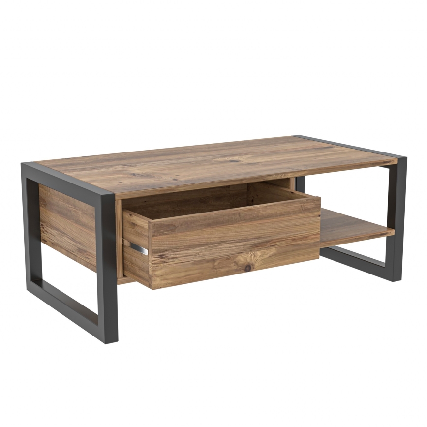 Soffbord HALDIZEN 55x105 cm svart/brun
