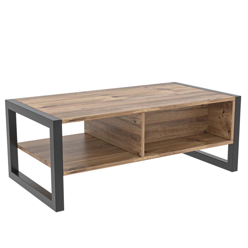 Soffbord HALDIZEN 55x105 cm svart/brun
