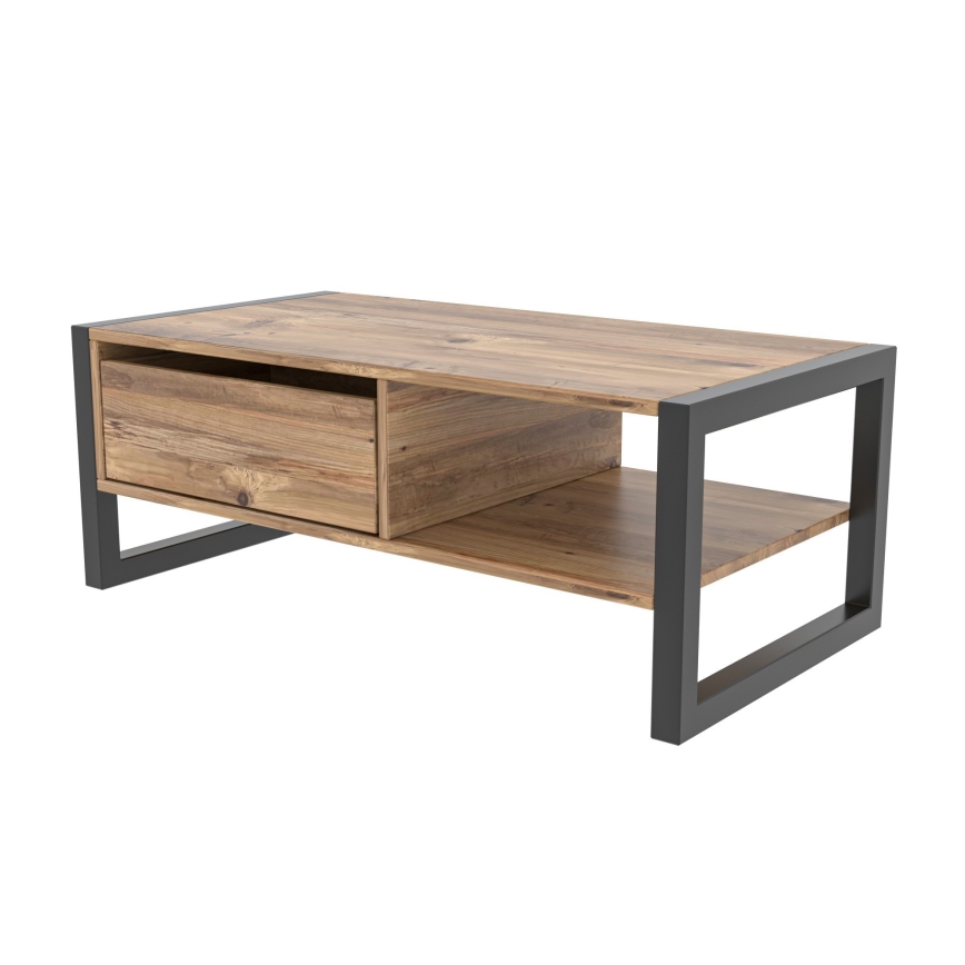 Soffbord HALDIZEN 55x105 cm svart/brun