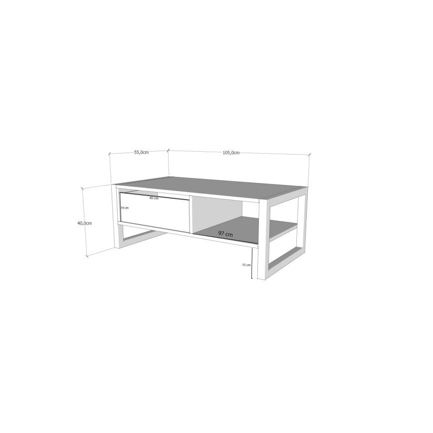 Soffbord HALDIZEN 55x105 cm svart/brun