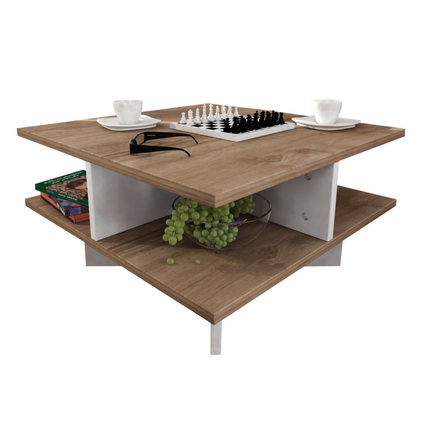 Soffbord HAMTON 31,2x60 cm brun/vit