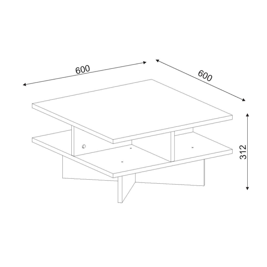 Soffbord HAMTON 31,2x60 cm brun/vit