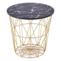 Soffbord HARISSA 41x42 cm guld/svart marmordekor