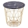 Soffbord HARISSA 41x42 cm guld/svart marmordekor