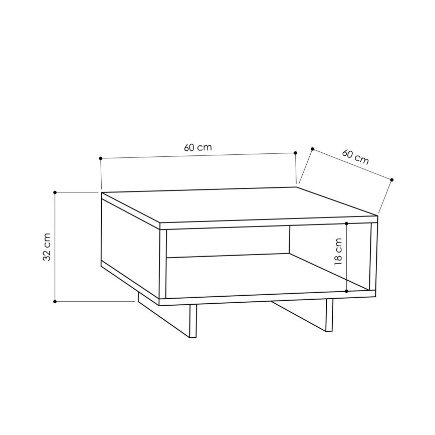 Soffbord HOLA 32x60 cm vit/svart