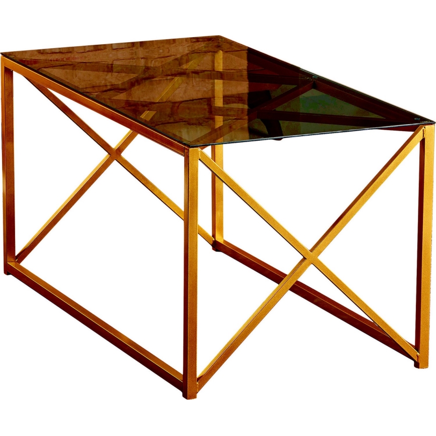 Soffbord ILIOMAR 46,6x94 cm guld/svart
