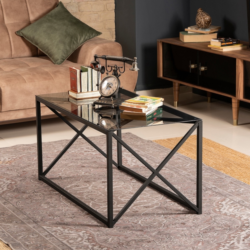 Soffbord ILIOMAR 46,6x94 cm svart