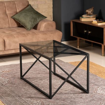 Soffbord ILIOMAR 46,6x94 cm svart