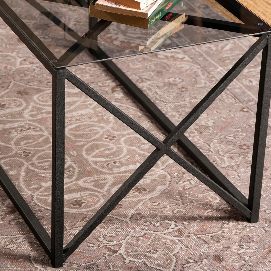 Soffbord ILIOMAR 46,6x94 cm svart