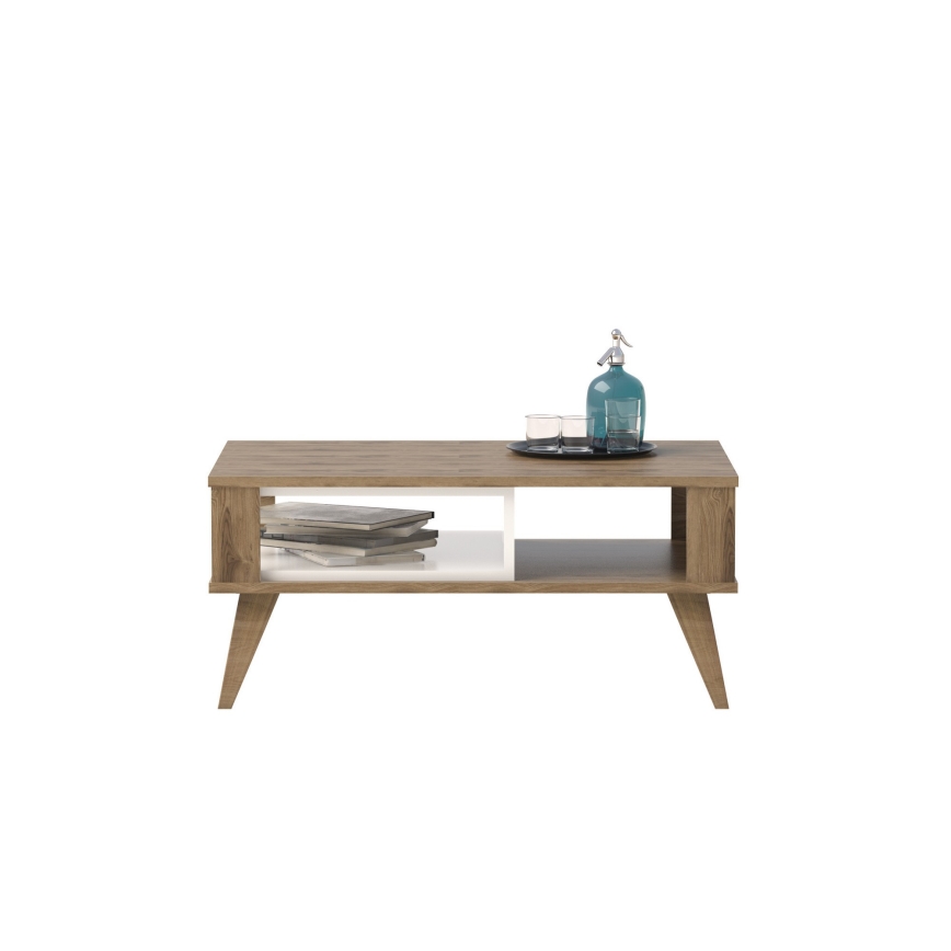 Soffbord IONIS 40x90 cm brun/vit