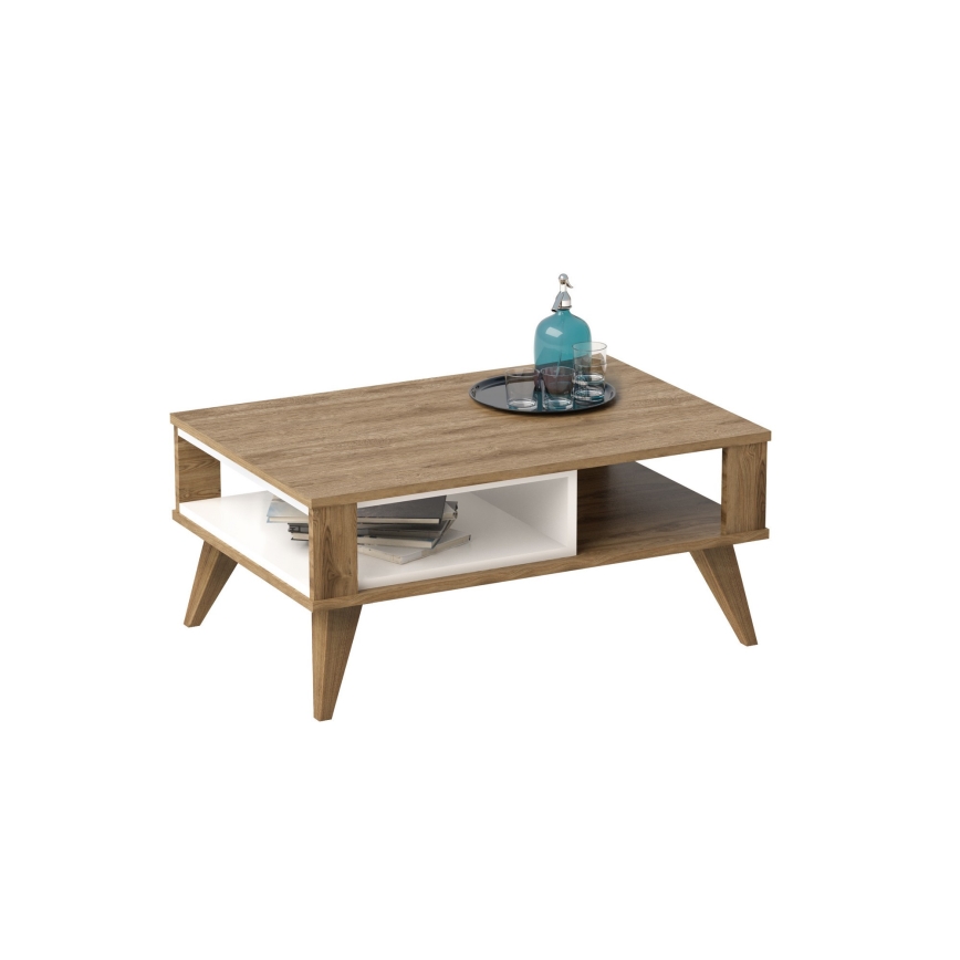 Soffbord IONIS 40x90 cm brun/vit