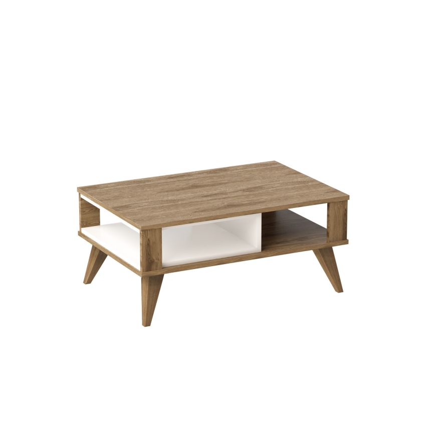 Soffbord IONIS 40x90 cm brun/vit