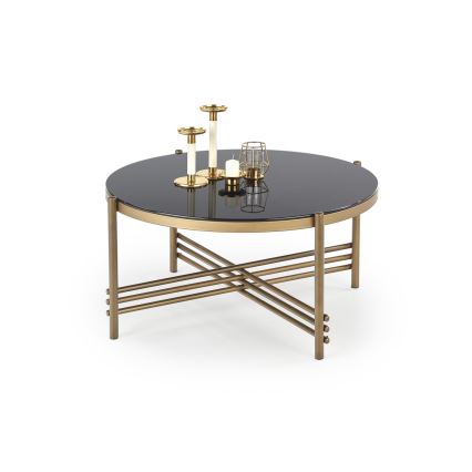Soffbord ISMENA 41x80 cm guld/svart