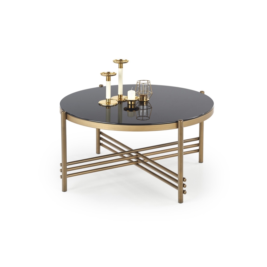Soffbord ISMENA 41x80 cm guld/svart