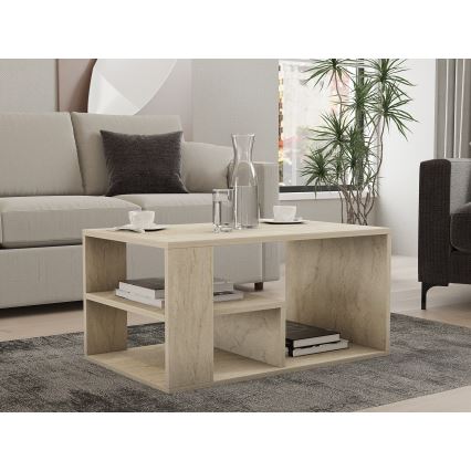 Soffbord JELIO, marmordekor, beige