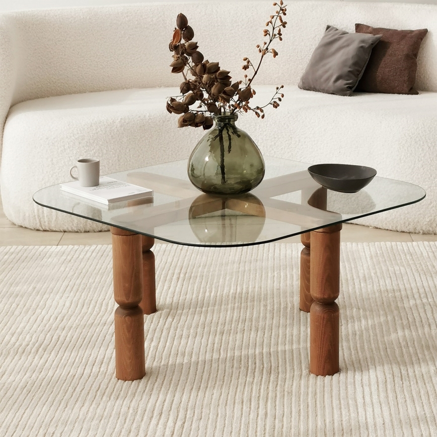 Soffbord KEI 40x80 cm brun/genomskinlig