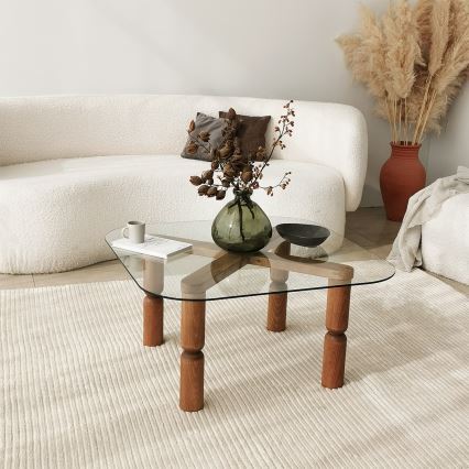 Soffbord KEI 40x80 cm brun/genomskinlig