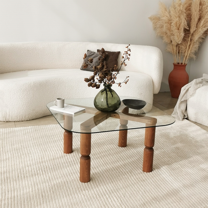 Soffbord KEI 40x80 cm brun/genomskinlig