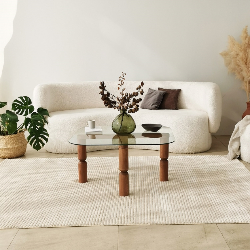 Soffbord KEI 40x80 cm brun/genomskinlig