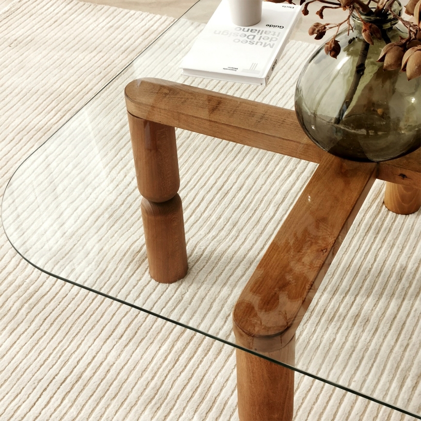Soffbord KEI 40x80 cm brun/genomskinlig