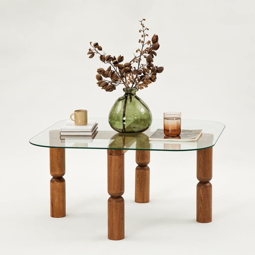 Soffbord KEI 40x80 cm brun/genomskinlig
