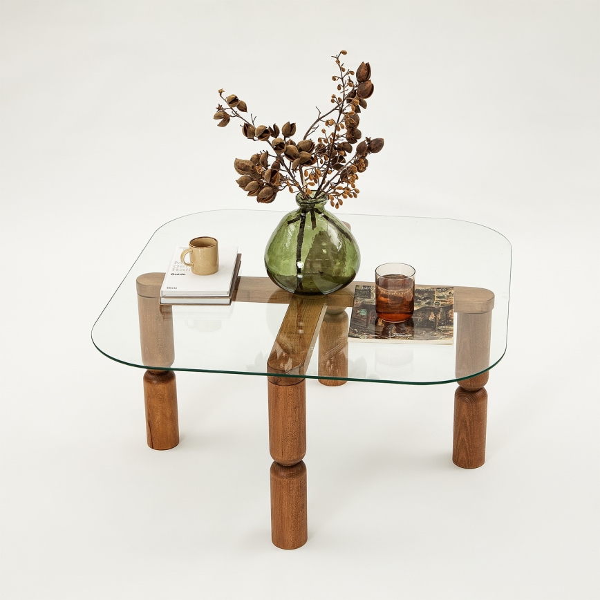 Soffbord KEI 40x80 cm brun/genomskinlig