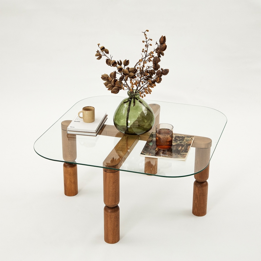 Soffbord KEI 40x80 cm brun/genomskinlig