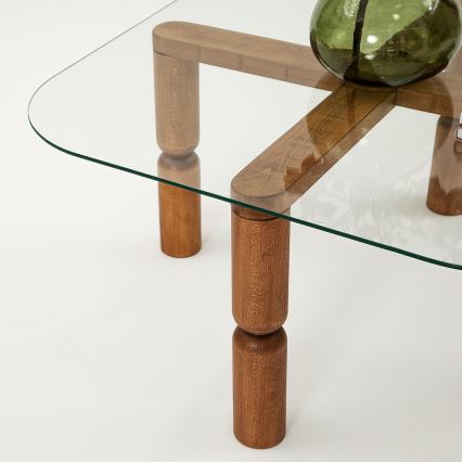 Soffbord KEI 40x80 cm brun/genomskinlig