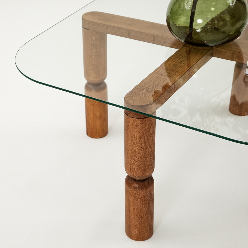 Soffbord KEI 40x80 cm brun/genomskinlig