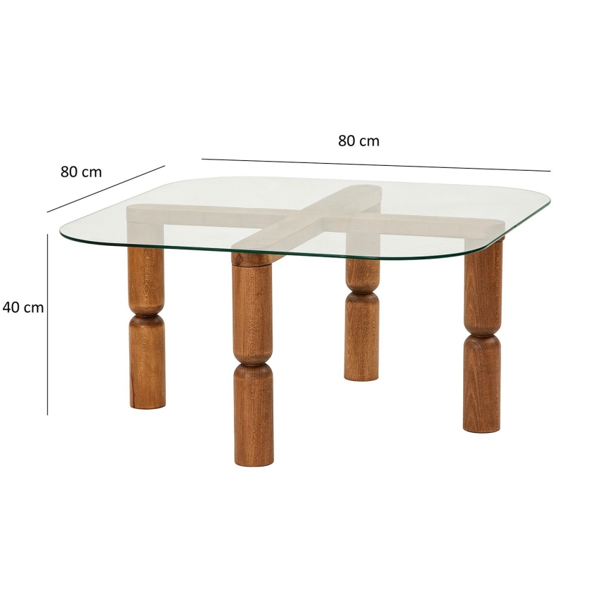 Soffbord KEI 40x80 cm brun/genomskinlig