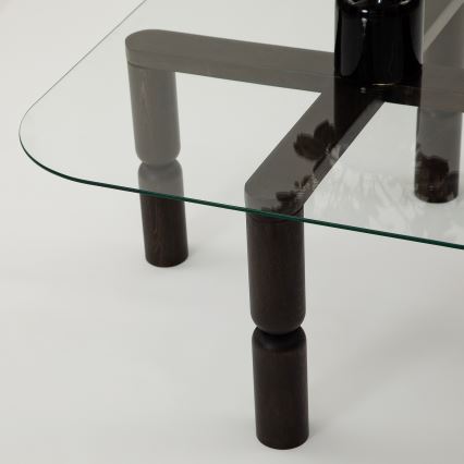 Soffbord KEI 40x80 cm brun/genomskinlig
