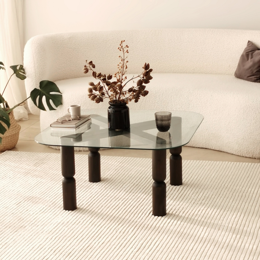 Soffbord KEI 40x80 cm brun/genomskinlig