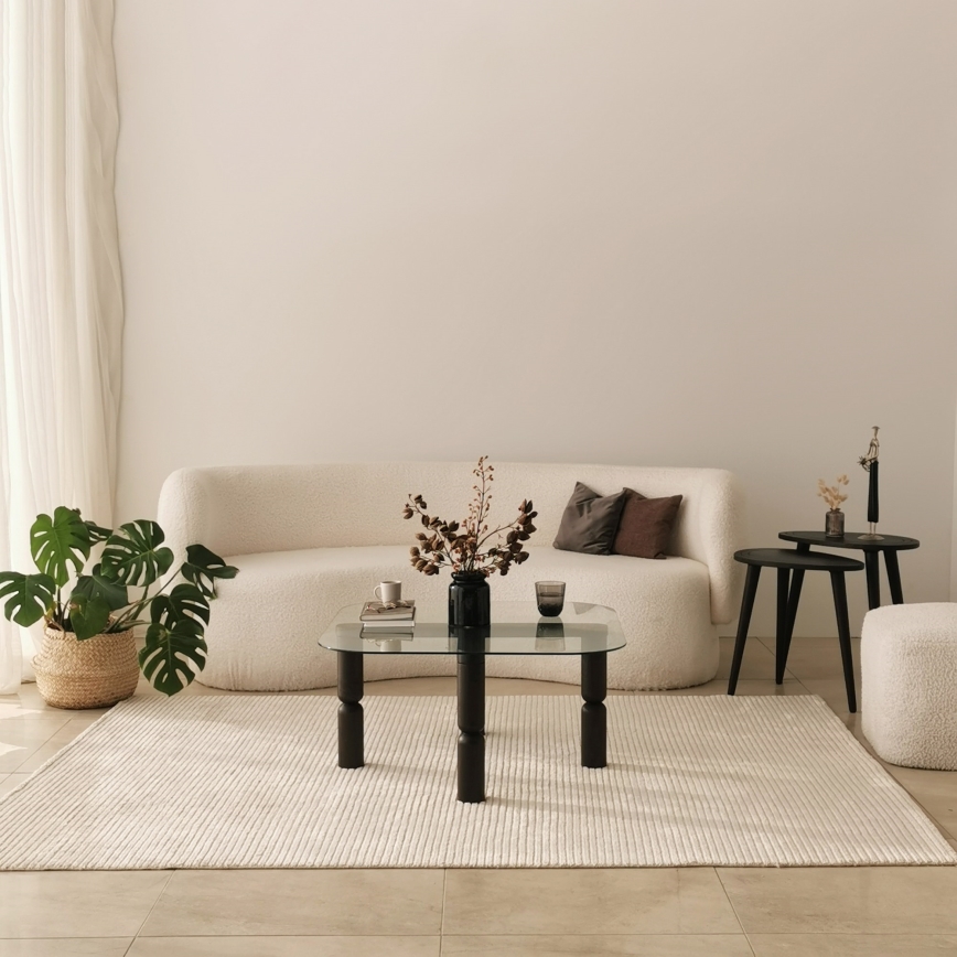 Soffbord KEI 40x80 cm brun/genomskinlig