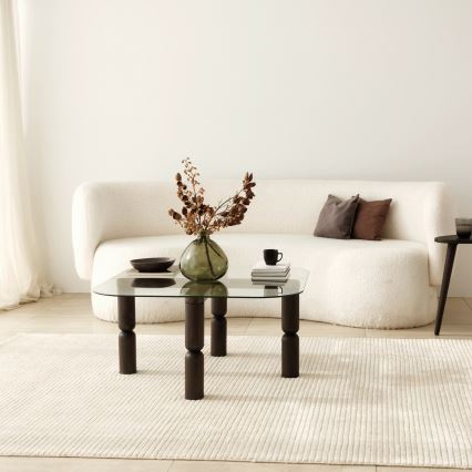 Soffbord KEI 40x80 cm brun/genomskinlig