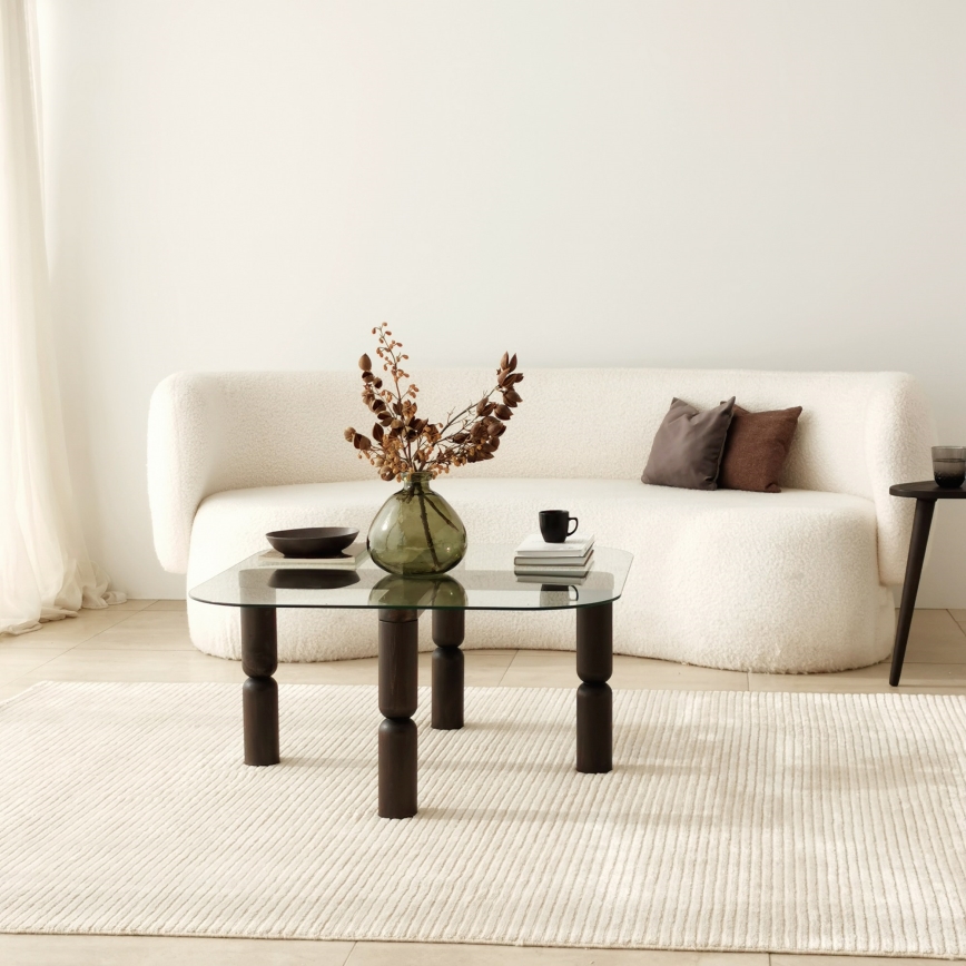 Soffbord KEI 40x80 cm brun/genomskinlig