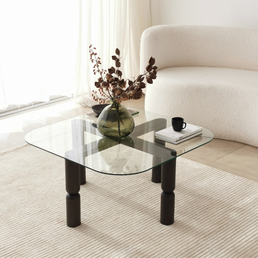 Soffbord KEI 40x80 cm brun/genomskinlig