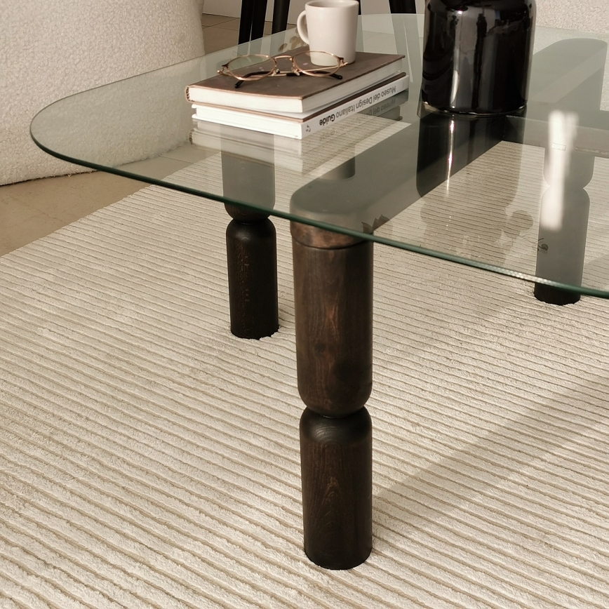 Soffbord KEI 40x80 cm brun/genomskinlig