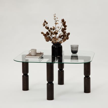 Soffbord KEI 40x80 cm brun/genomskinlig