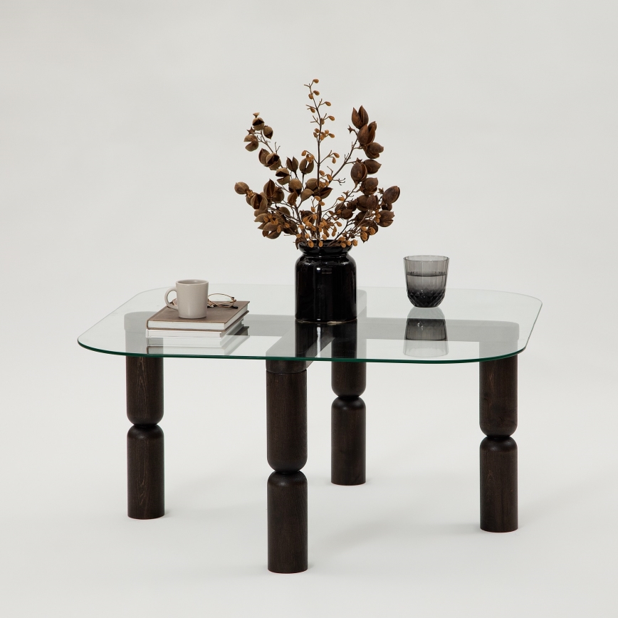 Soffbord KEI 40x80 cm brun/genomskinlig