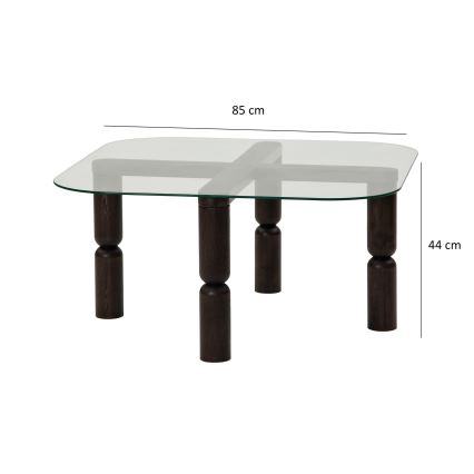 Soffbord KEI 40x80 cm brun/genomskinlig