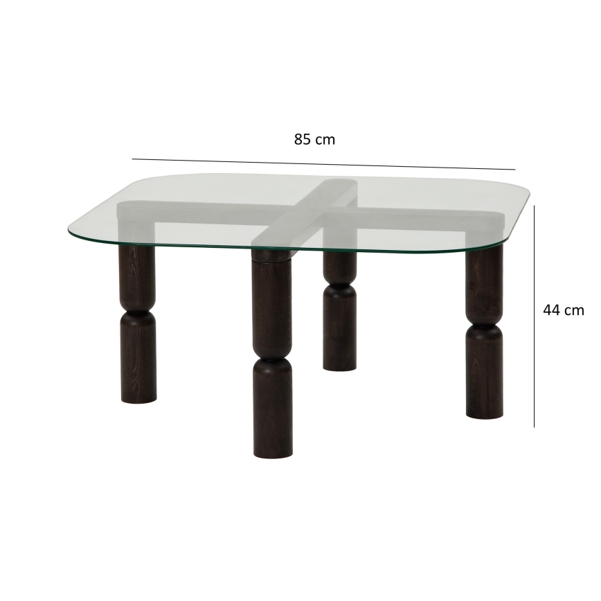 Soffbord KEI 40x80 cm brun/genomskinlig